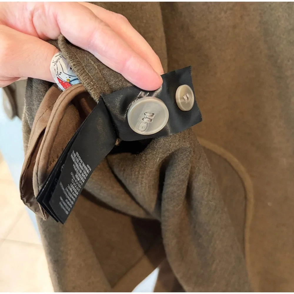 H&M Brown Longline Shacket Oversized Shirt‎ Jacket Button Front SMALL